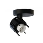 NOVALUX - Honey plafone nero 1xGU10 Ø51 max10W in acciaio verniciato texturizzato, da combinare con corpo per spot 112909.