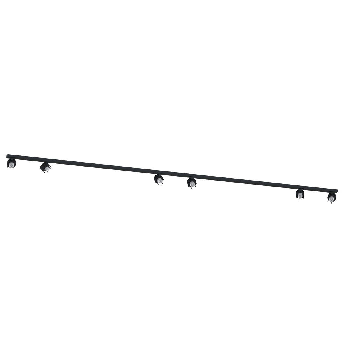 NOVALUX - Honey plafone nero lunghezza 2m con 6xGU10 Ø51 max10W in acciaio verniciato texturizzato, da combinare con 6 corpo per spot 112909.
