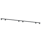 NOVALUX - Honey plafone nero lunghezza 2m con 6xGU10 Ø51 max10W in acciaio verniciato texturizzato, da combinare con 6 corpo per spot 112909.