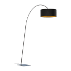 NOVALUX - Diana piantana 1xe27 nero oro, struttura acciaio verniciato nero h.2300 l.2015, paralume ø550.