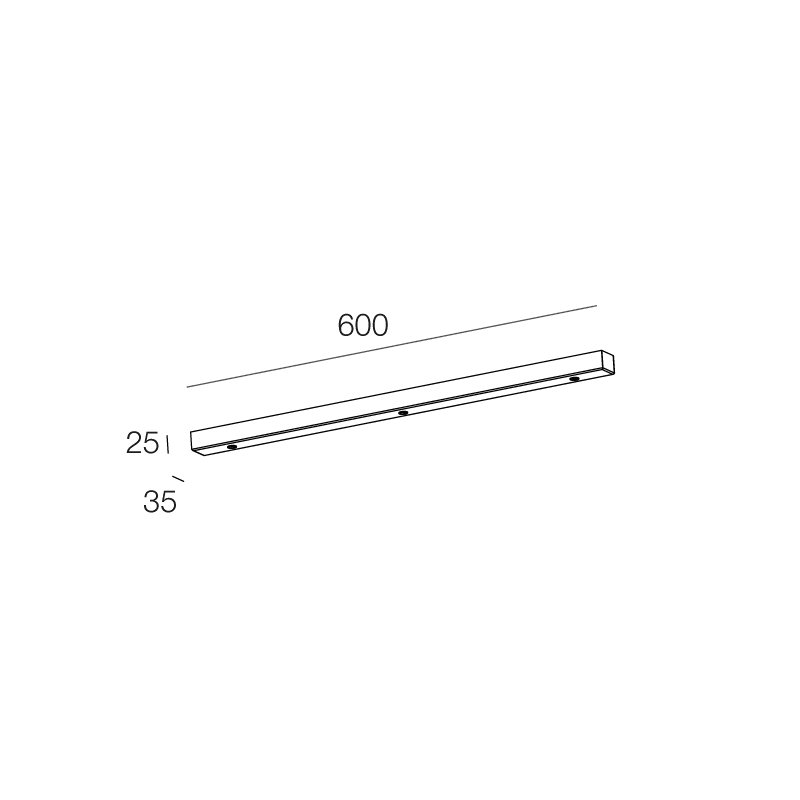 NOVALUX - Rosone lineare nero l=620 da combinare con 3 collins sp l.600 acciaio verniciato.