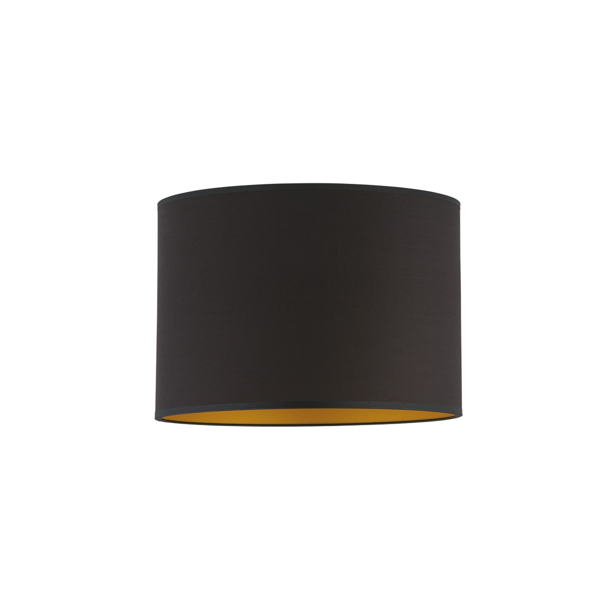 NOVALUX - Paralume per tiny pt/miss pl in tessuto nero con interno oro, diametro 370 mm, altezza 250 mm.