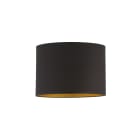 NOVALUX - Paralume per tiny pt/miss pl in tessuto nero con interno oro, diametro 370 mm, altezza 250 mm.