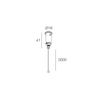 NOVALUX - Roto Evo sospensione L=3000 1 pz, cavo regolabile in acciaio con terminale in ottone cromato. Prevedere 3 pz per Roto Evo 400 e 4 pz per Roto Evo 600/1000.