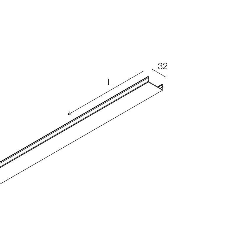 NOVALUX - Hero M schermo opale L 636mm mini diffusore opale schermo ad incastro a filo per modulo LED abbinare moduli elettrificati di pari lunghezza.