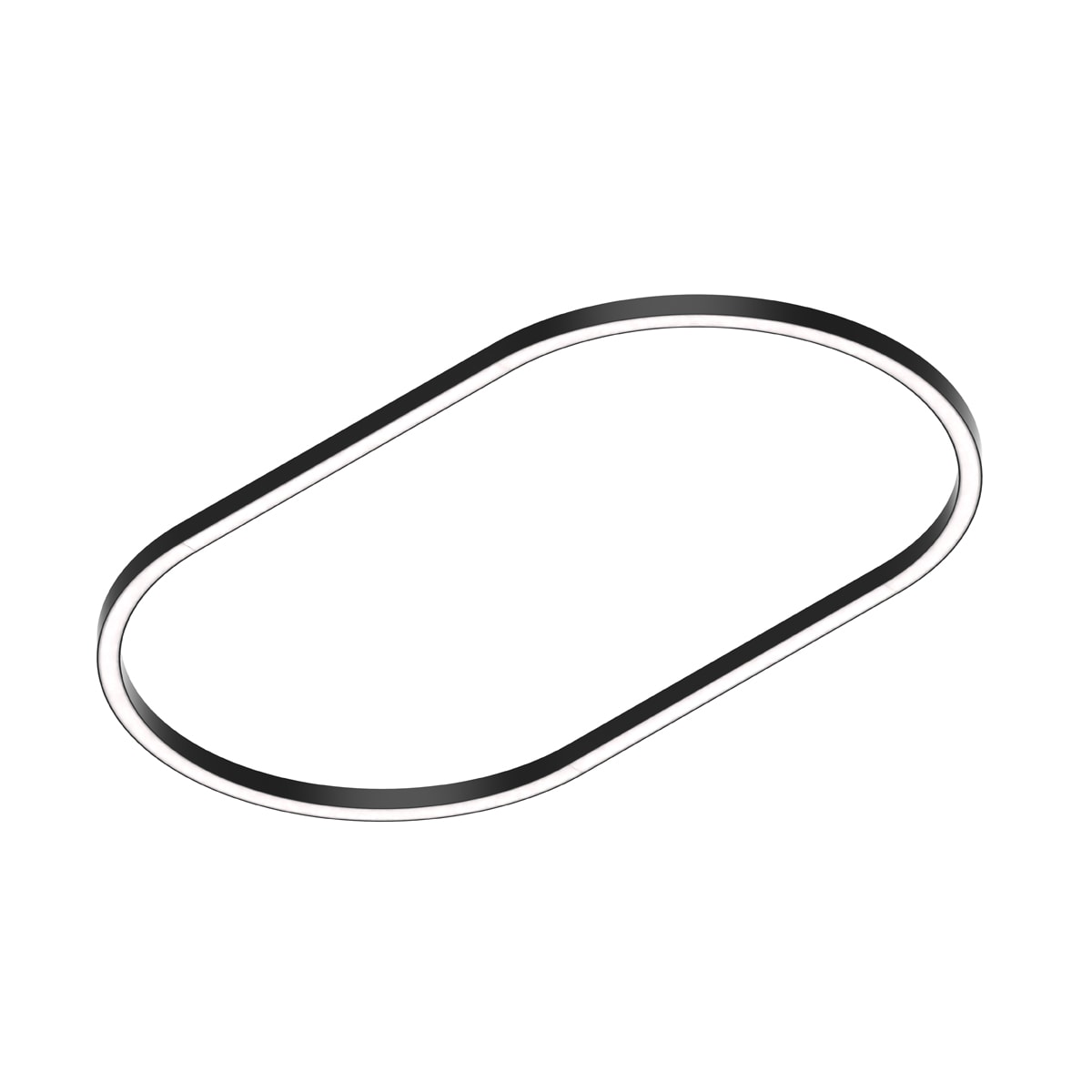NOVALUX - ELIS nero 962x1712 93W 2700K profilo LED ovale a luce diretta per sospensione, plafone o parete. Corpo in alluminio, rosoni in acciaio, diffusore in PMMA opale.