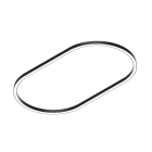 NOVALUX - ELIS nero 962x1712 93W 2700K profilo LED ovale a luce diretta per sospensione, plafone o parete. Corpo in alluminio, rosoni in acciaio, diffusore in PMMA opale.
