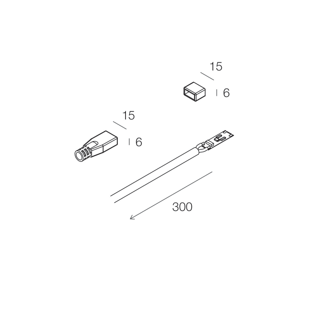 NOVALUX - STRIP LED 48VDC IP67 :KIT TESTATE+CAVO