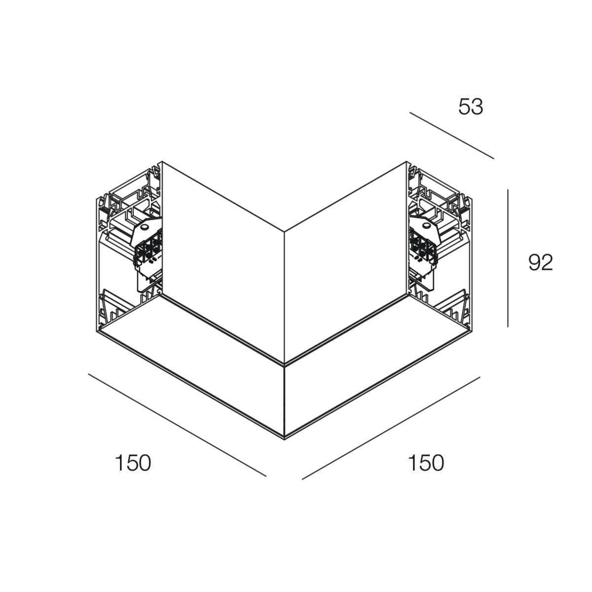 NOVALUX - HERO+B: MOD.CIECO ANG. SX DX 150 CAP