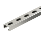 OBO BETTERMANN - Profilato asolata, foro 22mm 3000x41x21 Acciaio INOX A4 1.4571 non trattato, ulteriore trattamento.