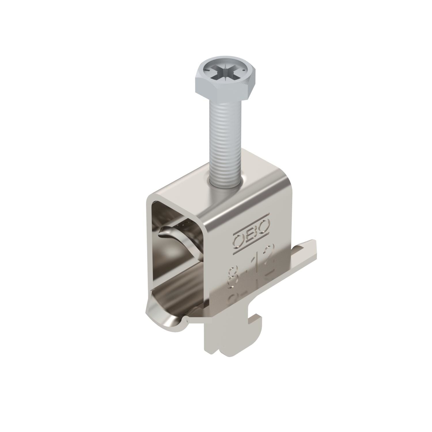 OBO BETTERMANN - Staffa reggicavo cavo sch clamp clip 2056 for shield attachment 8-12 acciaio inox a2 1.4301 non trattato ulteriore trattamento.