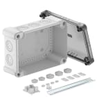 OBO BETTERMANN - Scatola di derivazione X25 R LGR-TR con copertura trasparente, profilato 2069, dimensioni 286x202x125 mm in policarbonato grigio.