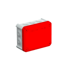 OBO BETTERMANN - Scatola di derivazione con passacavi, coperchio rosso 150x116x67 Polipropilene grigio/rosso.