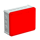 OBO BETTERMANN - Scatola di derivazione con passacavi, coperchio rosso 240x190x95 in Polipropilene, rinforzato in fibra di vetro grigio/rosso.