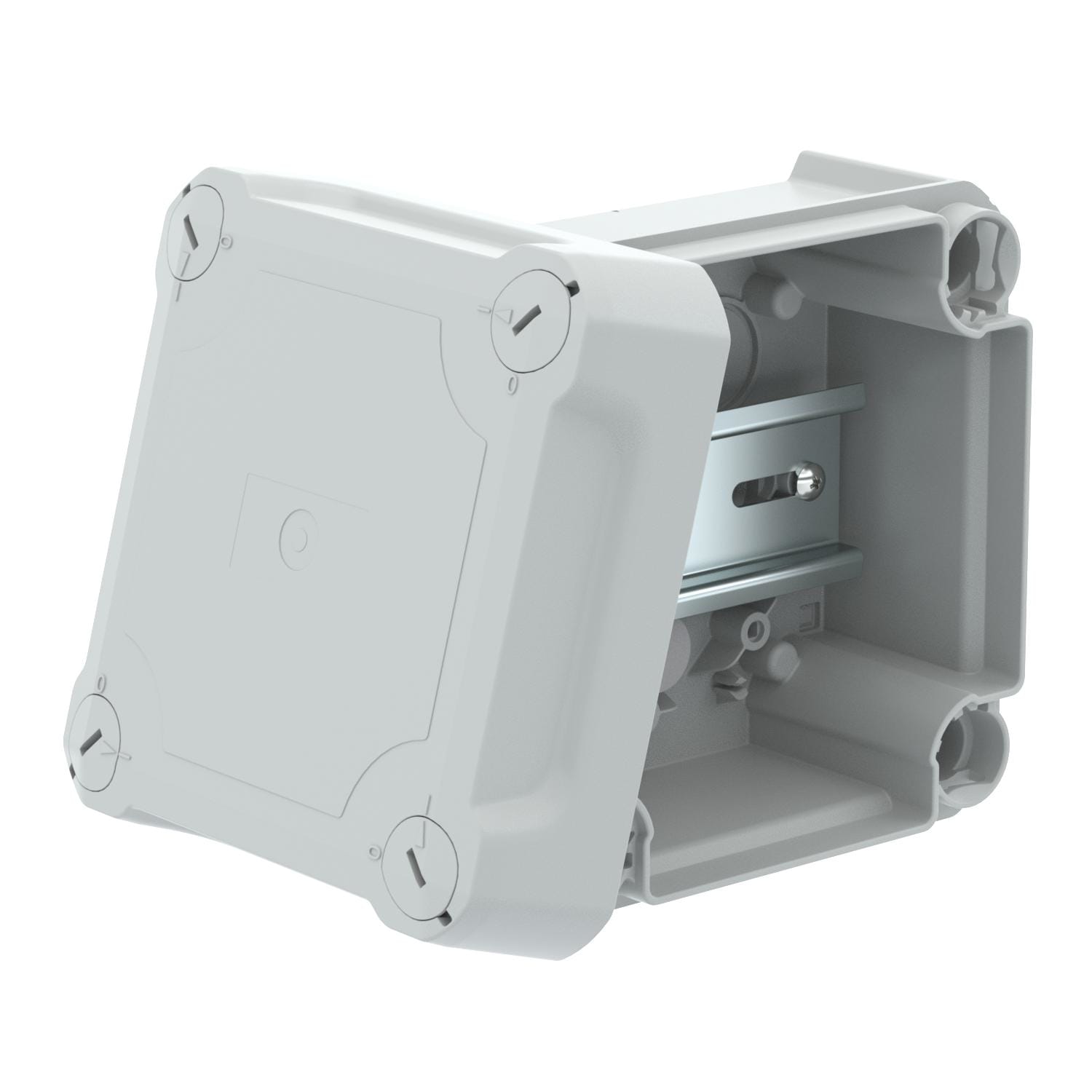 OBO BETTERMANN - T60 Kit giunzione chiuso con coperchio rialzato 114x114x76 Polipropilene policarbonato grigio chiaro RAL 7035 SCATOLA DI DERIVAZIONE HD LGR.