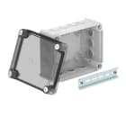 OBO BETTERMANN - Scatola di derivazione trasparente 190x150x94 in polipropilene/policarbonato grigio chiaro RAL 7035 con coperchio.