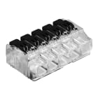 OBO BETTERMANN - Morsetto rapido a leva universale per 5 cavi rigidi/flessibili, dimensioni 19,6x31,3x10,5 trasparente.