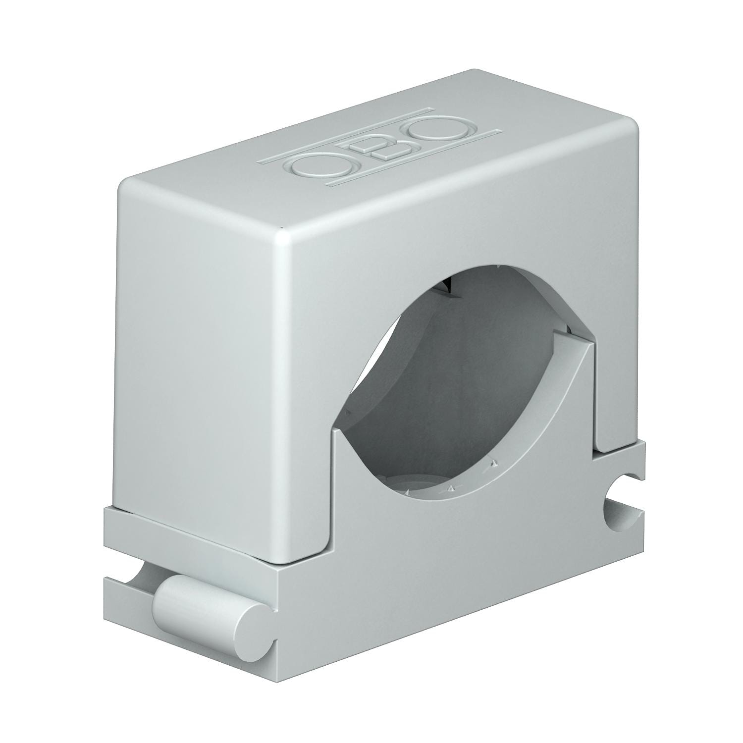 OBO BETTERMANN - Morsetto di accoppiamento con coperchio in poliammide grigio chiaro RAL 7035 per diametri da 18 a 30mm.