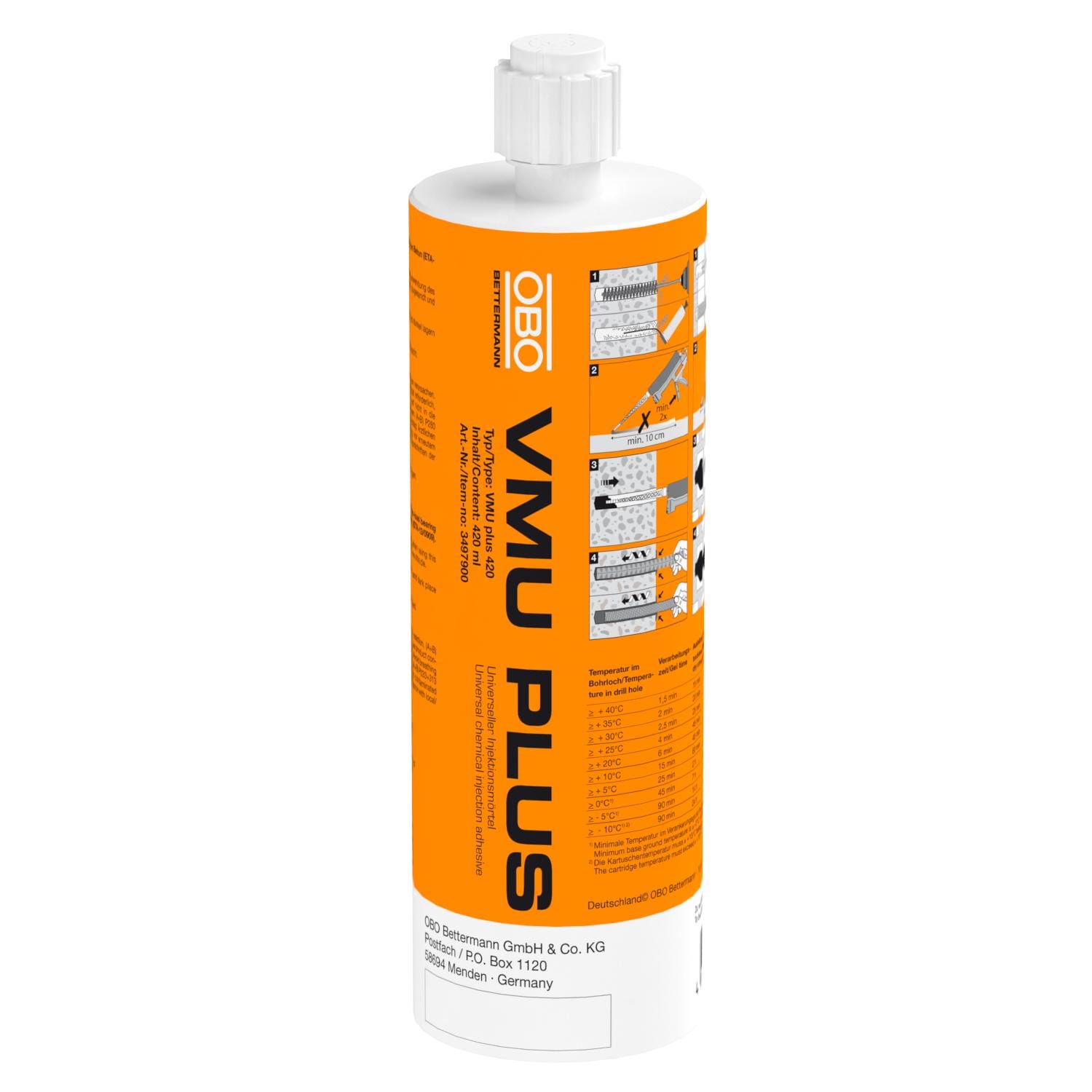 OBO BETTERMANN - VMU Plus 420 Malta per iniezione in cartuccia da 420ml.