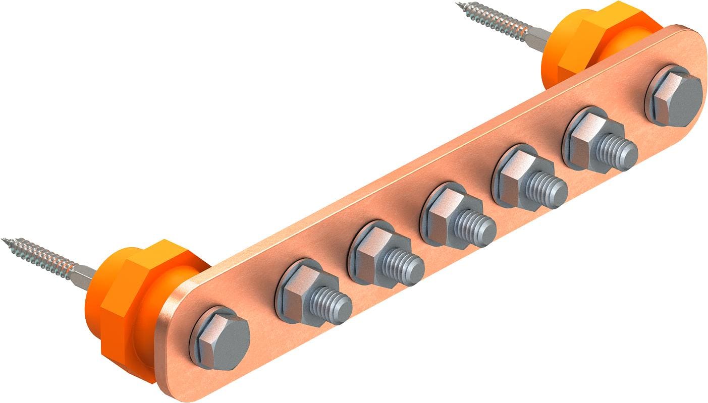 OBO BETTERMANN - 1802 Piastra Equipotenziale BigBar 6 Connessioni 6xM10 Rame.