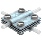 OBO BETTERMANN - Morsetto a croce tondo con piastra separazione 8-10mm zincato a caldo per immersione 252 S1 FT.