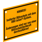 OBO BETTERMANN - Cartello monitore OBO sistema ISCON 150x100mm in polistirolo giallo.