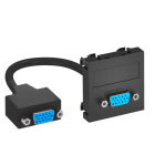 OBO BETTERMANN - Supporto multimediale VGA con cavo, presa 45x45mm in policarbonato nero-grigio RAL 7021.