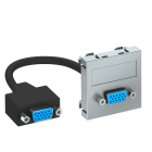 OBO BETTERMANN - Supporto multimediale VGA con cavo, presa 45x45mm in policarbonato e alluminio laccato.