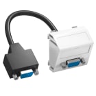 OBO BETTERMANN - Supporto multimediale VGA con cavo, presa 45x45mm in Policarbonato bianco RAL 9010.
