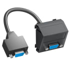 OBO BETTERMANN - Supporto multimediale VGA con cavo, presa 45x45mm in policarbonato nero-grigio RAL 7021.