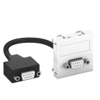 OBO BETTERMANN - Supporto multim., D-Sub9 con cavo, presa-presa 45x45mm in Policarbonato bianco RAL 9010 MTG-DB9 F RW1.
