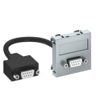 OBO BETTERMANN - Supporto multimediale D-Sub9 con cavo, presa 45x45mm in policarbonato e alluminio laccato.