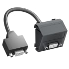 OBO BETTERMANN - Supporto multim., D-Sub9 con cavo, presa-presa 45x45mm in Policarbonato nero-grigio RAL 7021.