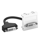 OBO BETTERMANN - Supporto multimediale DVI con cavo, presa 45x45mm in Policarbonato bianco RAL 9010.