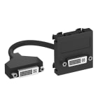 OBO BETTERMANN - Supporto multim., DVI con cavo, presa 45x45mm Policarbonato nero-grigio RAL 7021.