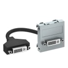 OBO BETTERMANN - Supporto multimediale DVI con cavo, presa 45x45mm in policarbonato e alluminio laccato.