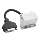 OBO BETTERMANN - Supporto multim., DVI con cavo, presa-presa 45x45mm in Policarbonato bianco RAL 9010.