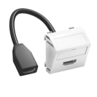 OBO BETTERMANN - Supporto multim., HDMI con cavo, presa-presa 45x45mm in Policarbonato bianco RAL 9010.