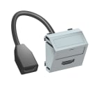 OBO BETTERMANN - Supporto multim., HDMI con cavo, presa-presa 45x45mm in policarbonato e alluminio laccato.