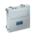 OBO BETTERMANN - Supporto multim., USB 3.0 A con collegamento a vite 45x45mm in Policarbonato e alluminio laccato MTG-U3A S AL1.