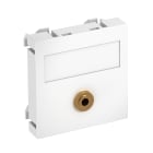 OBO BETTERMANN - Supporto multimediale con jack audio, presa saldata 45x45mm in policarbonato bianco RAL 9010 per connessione MTG-MK L RW1.
