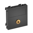 OBO BETTERMANN - Supporto multimediale, jack audio 1x presa con connessione sald. 45x45mm in policarbonato nero-grigio RAL 7021 MTG-MK L SWGR1.