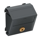 OBO BETTERMANN - Supporto multimediale con jack audio, presa saldata 45x45mm in policarbonato nero-grigio RAL 7021.