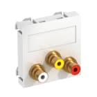 OBO BETTERMANN - Presa audio/video 3x accoppiamento, 45x45mm, policarbonato bianco RAL 9010.