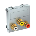 OBO BETTERMANN - Presa audio/video 3x accoppiamento 45x45mm Policarbonato alluminio laccato.