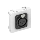OBO BETTERMANN - Supporto multim., XLR, 3-pin con collegamento a vite 45x45mm in Policarbonato bianco RAL 9010.