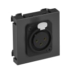 OBO BETTERMANN - Supporto multim., XLR, 3-pin con collegamento a vite 45x45mm Policarbonato nero-grigio RAL 7021.
