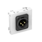 OBO BETTERMANN - Supporto multim., XLR, 3-pin connettore vite 45x45mm Policarbonato bianco RAL 9010.