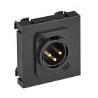 OBO BETTERMANN - Supporto multim., XLR, 3-pin connettore con vite 45x45mm Policarbonato nero-grigio RAL 7021.