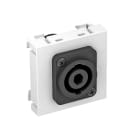 OBO BETTERMANN - Supporto multimediale Speakon con collegamento a vite 45x45mm in policarbonato bianco RAL 9010.
